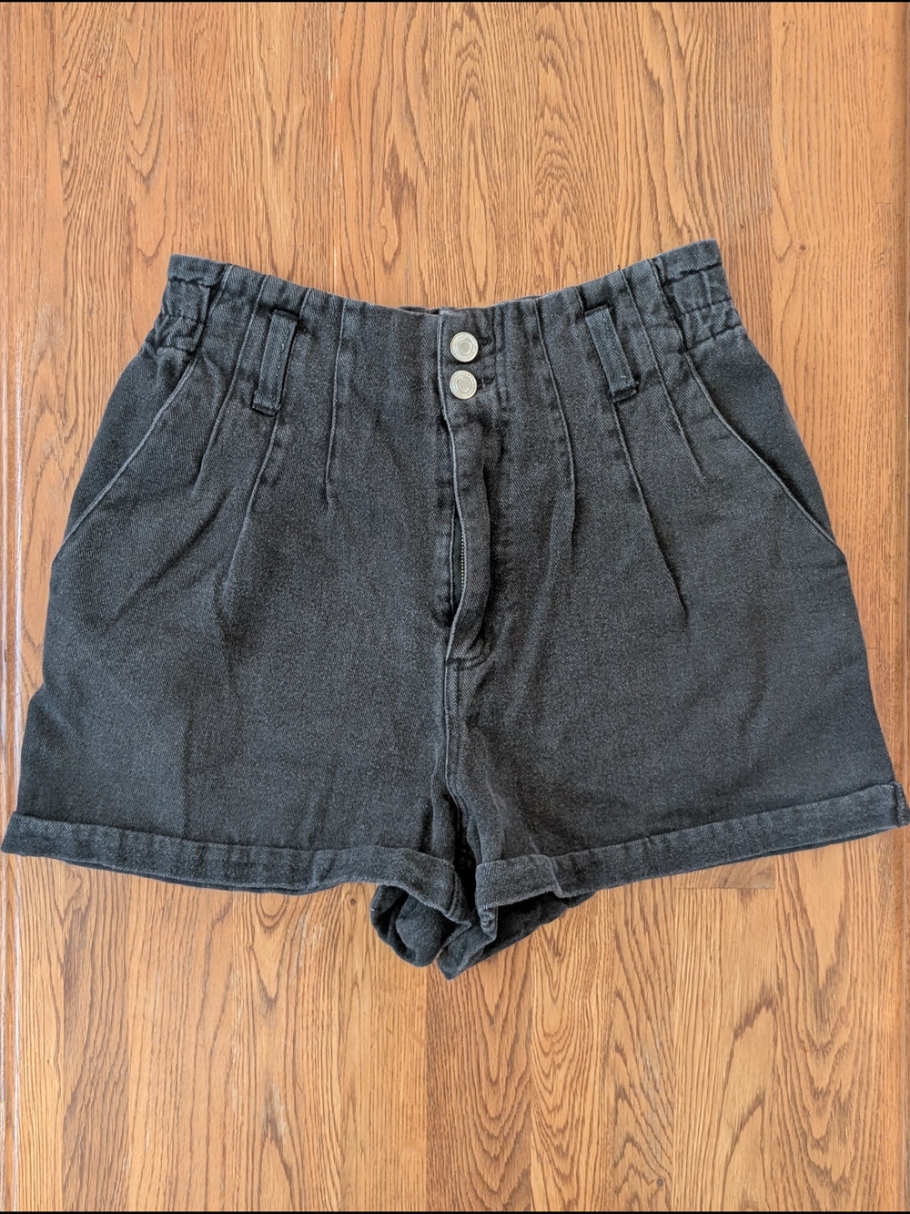 Aaron & Amber High Rise Black Denim Jean Shorts